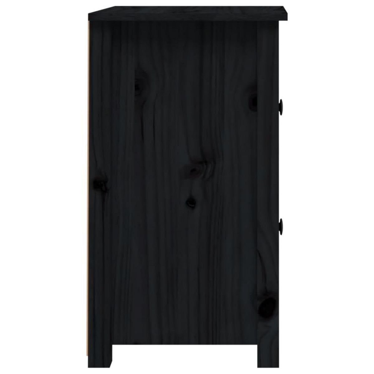 VIDAXL Table de chevet Noir 40x35x61,5 cm Bois de pin massif