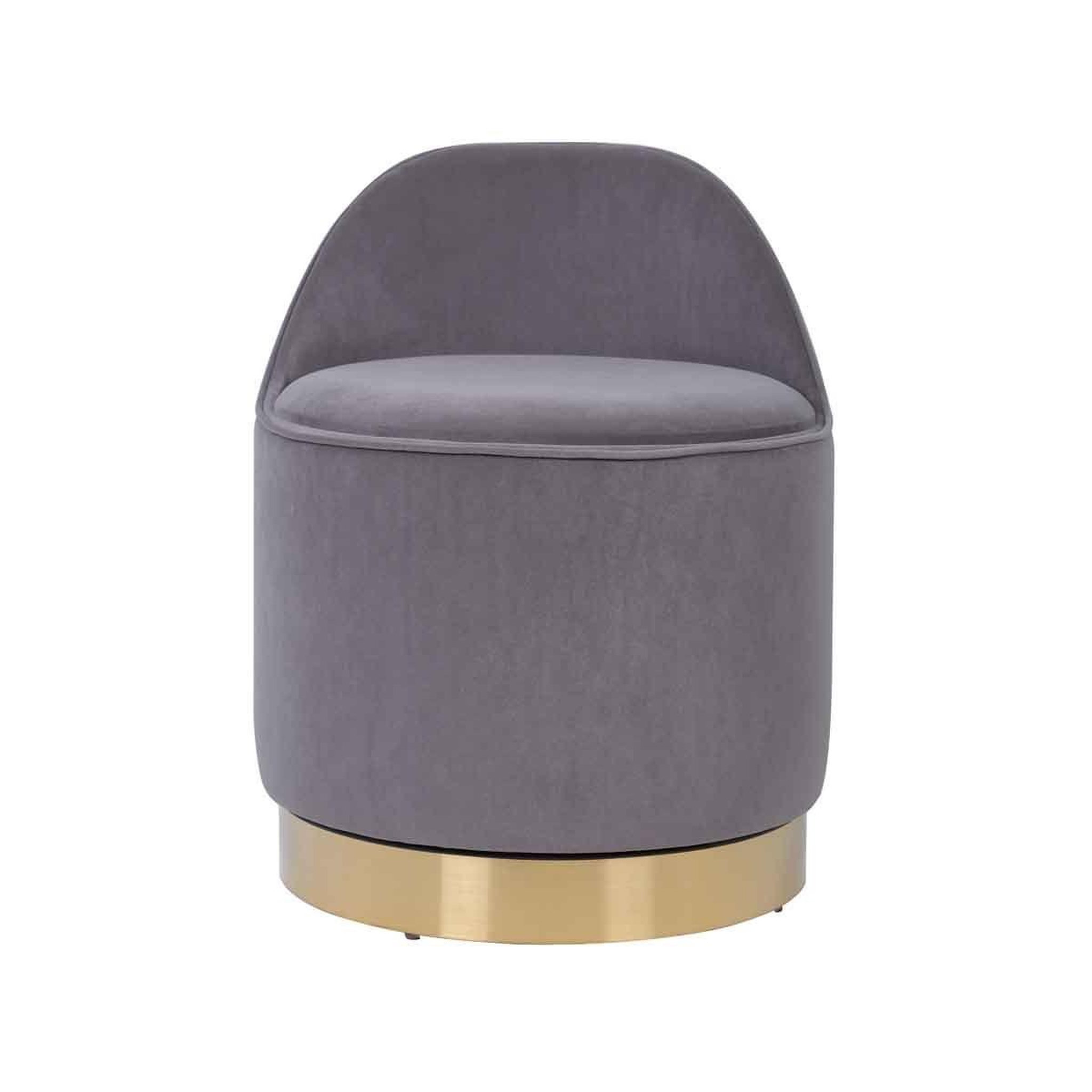 Voir la diapositive 2 : Paris Prix Tabouret Pivotant en Velours  Viktor  68cm Gris