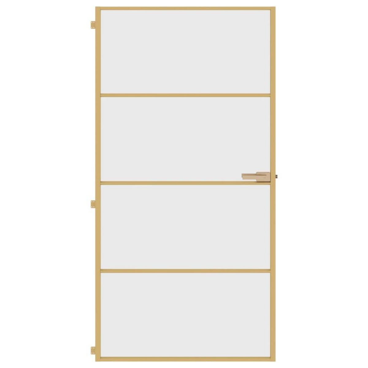 VIDAXL Porte interieure mince dore verre trempe aluminium