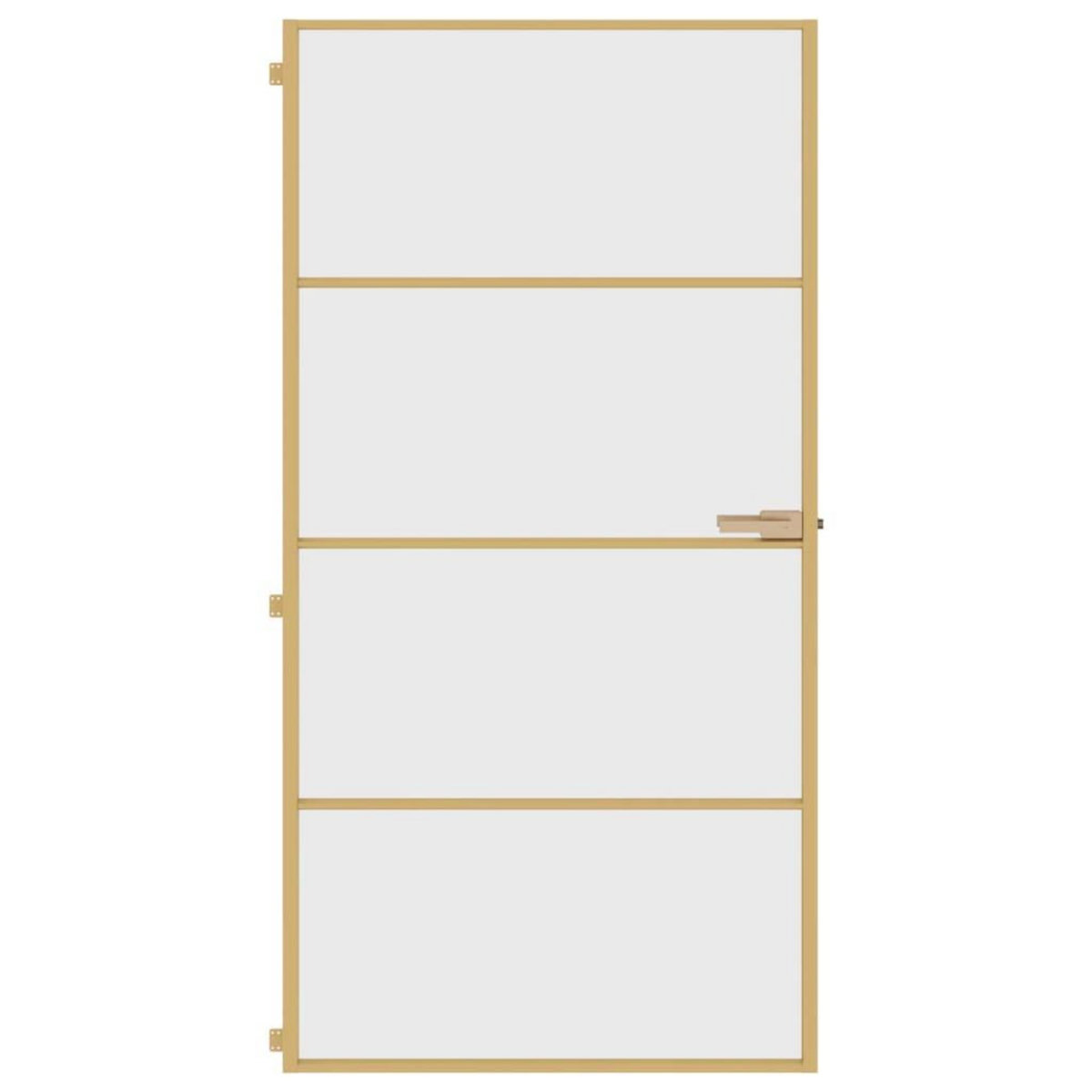 VIDAXL Porte interieure mince dore verre trempe aluminium