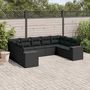 Voir la diapositive 1 : VIDAXL Salon de jardin 9 pcs avec coussins noir resine tressee