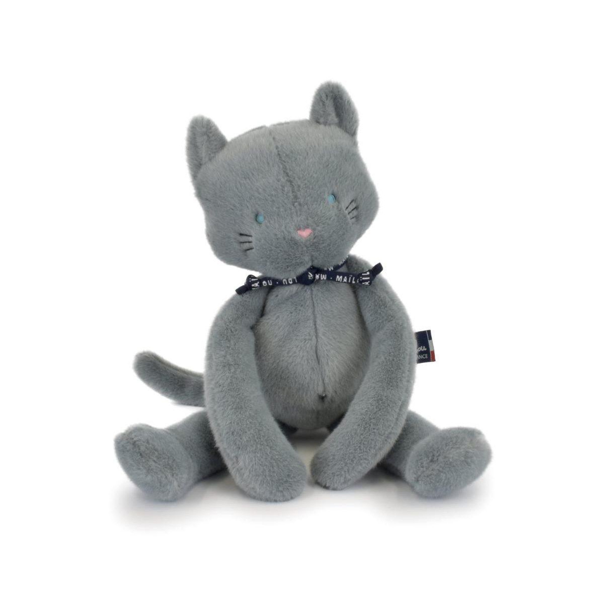 MAILOU Peluche chat meloe - 37 cm bleu gris ma0261