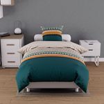 SOLEIL D'OCRE Parure housse de couette en coton 57 Fils/cm2 EVASION, par Soleil d'ocre. Coloris disponibles : Bleu