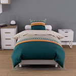 SOLEIL D'OCRE Parure housse de couette en coton 57 Fils/cm2 EVASION, par Soleil d'ocre. Coloris disponibles : Bleu