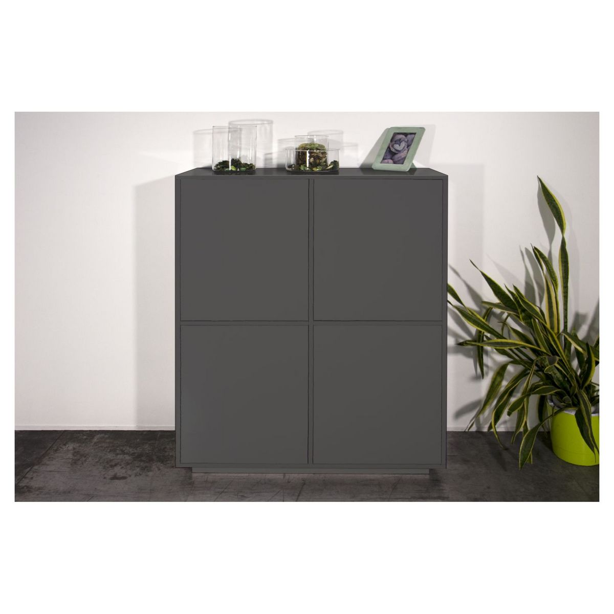 Buffet haut moderne 4 portes 100 cm LUCERA