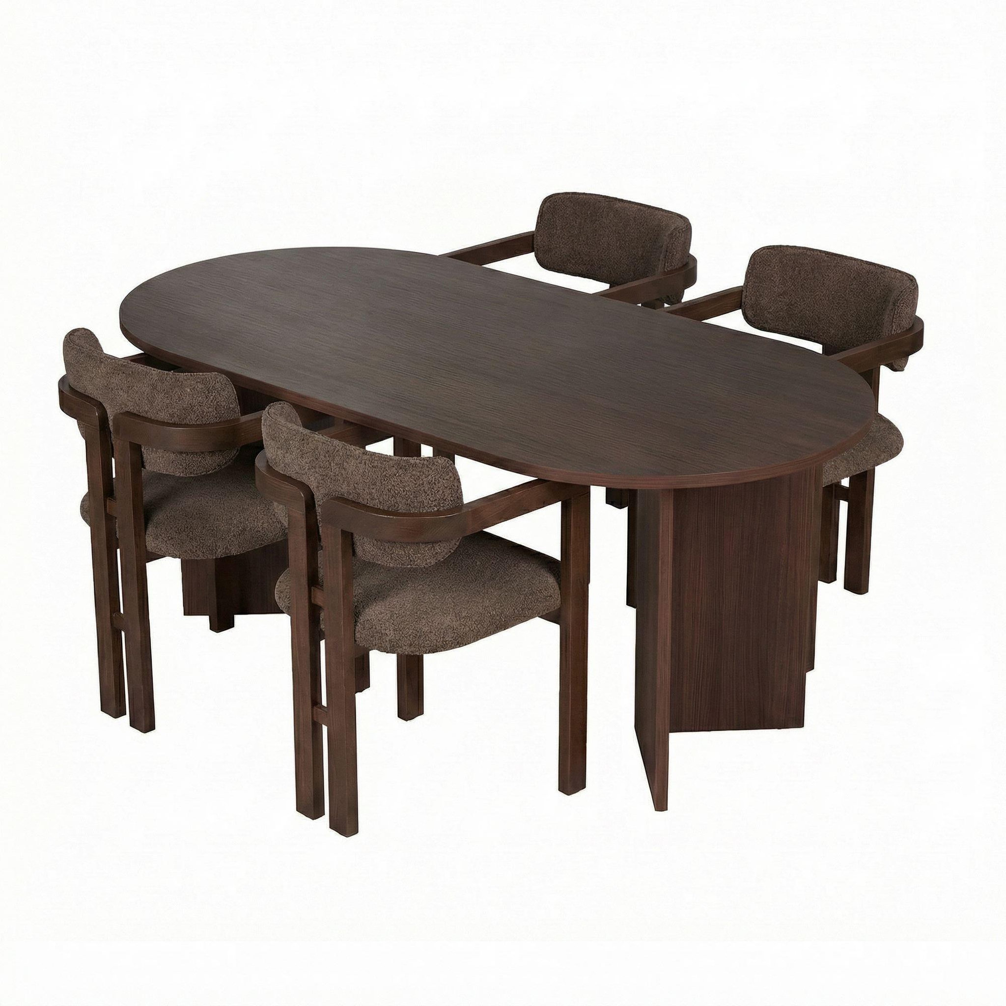 Habitat et Jardin Ensemble table et chaises (5 pièces) en bois  meridia 4  - 180 x 90 x 75 cm - marron