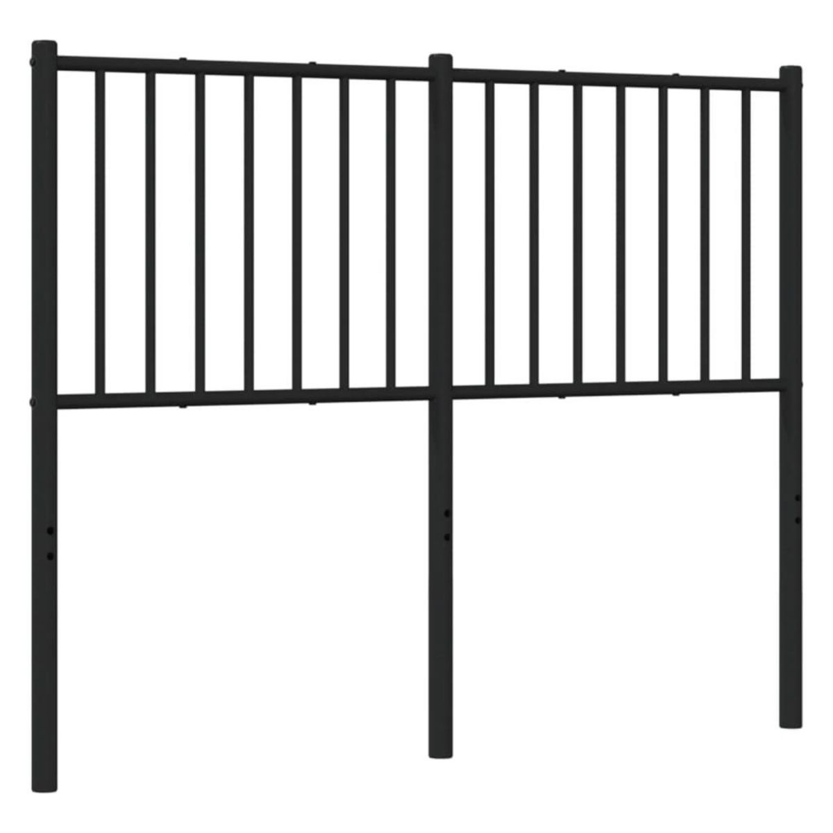 VIDAXL Tete de lit metal noir 120 cm