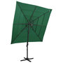 Voir la diapositive 1 : VIDAXL Parasol de jardin a 4 niveaux avec mat en aluminium vert