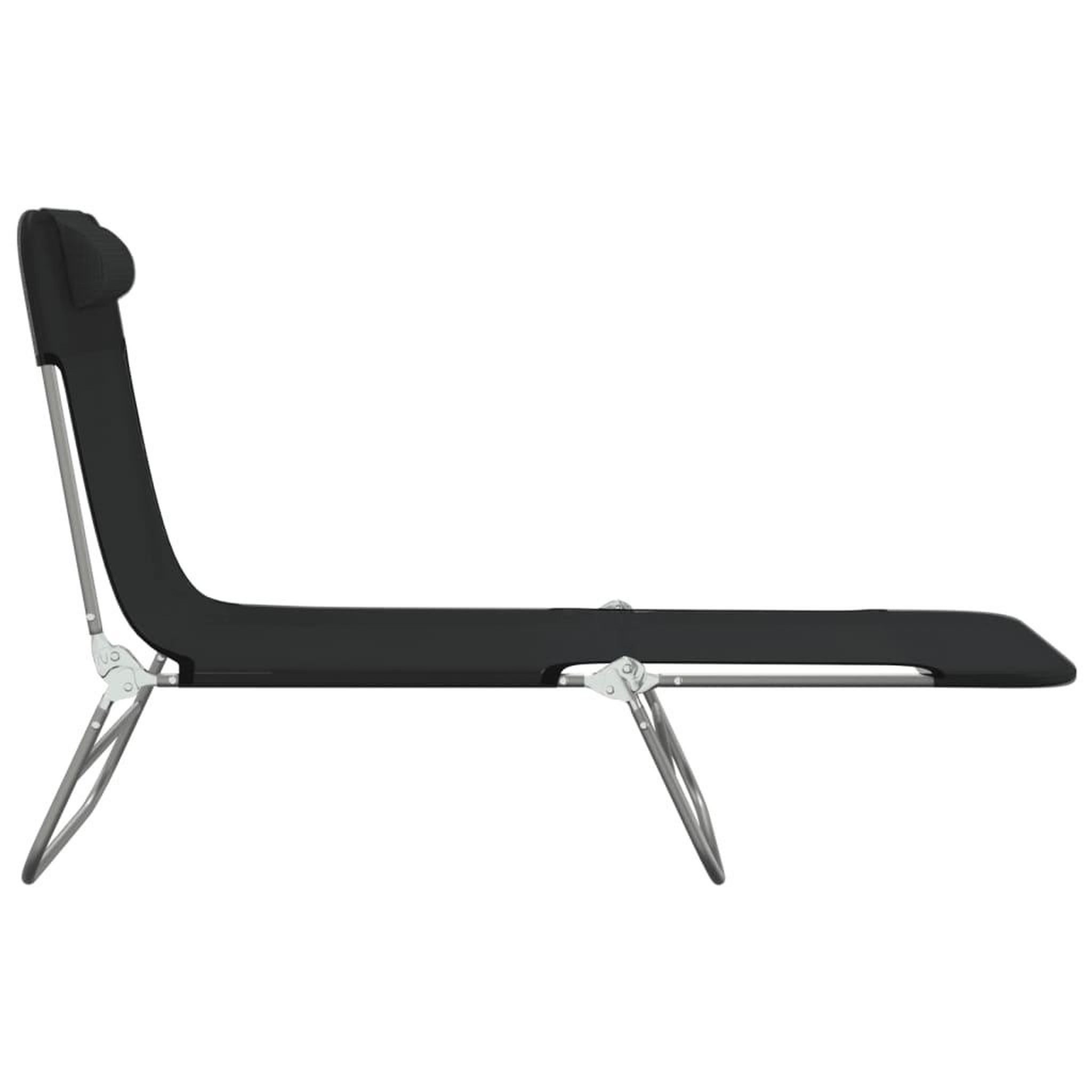 Voir la diapositive 5 : VIDAXL Chaises longues pliables lot de 2 noir textilene et acier