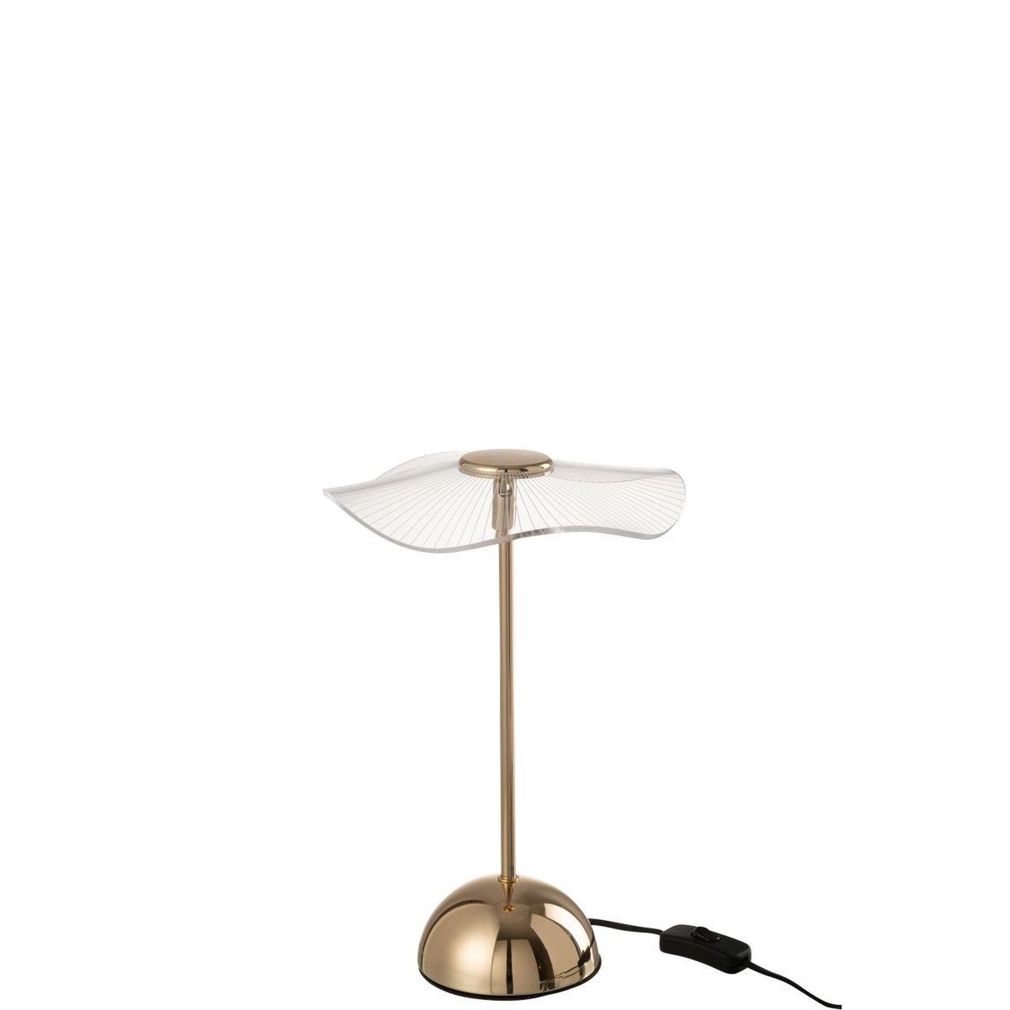 Voir la diapositive 2 : J-LINE Lampe à Poser Fleur à LED en Métal  Lela  31cm Or