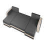 Voir la diapositive 3 : BEST MOBILIER Harvey - canapé panoramique en u 7 places convertible avec coffre en tissu bicolore