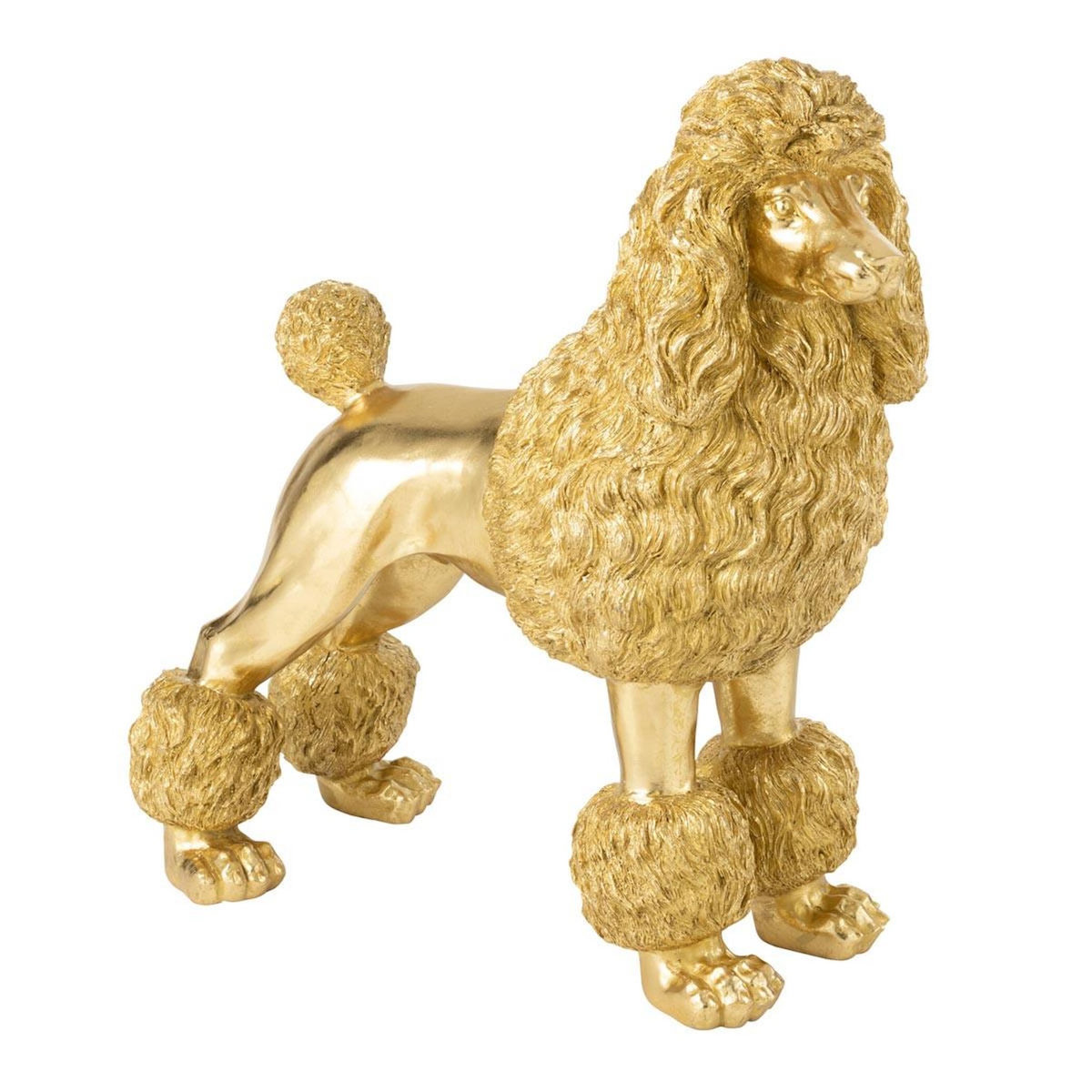 Paris Prix Statue Caniche Debout  Trina  79cm Doré