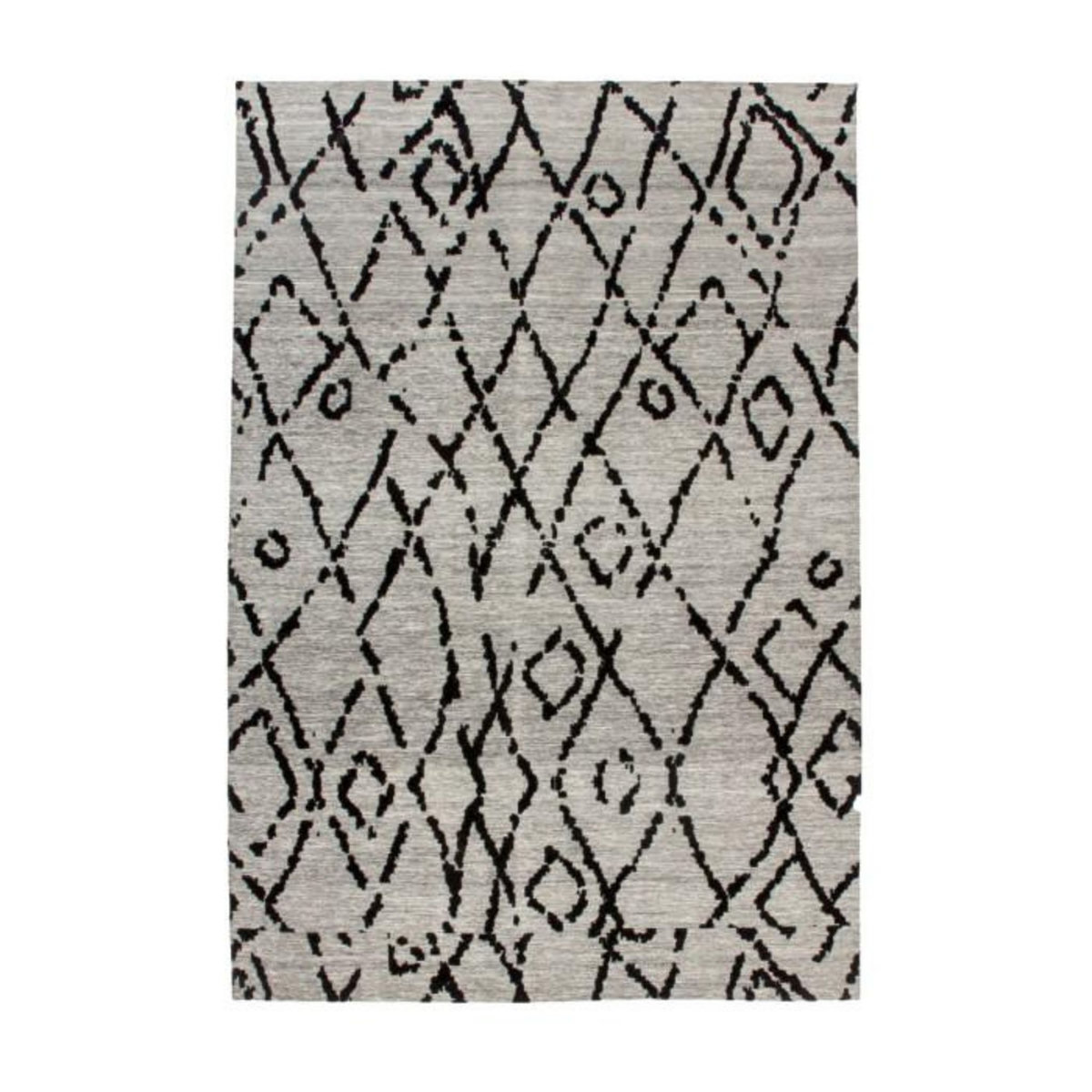 Paris Prix Tapis Jacquard Rétro  River  Gris & Noir