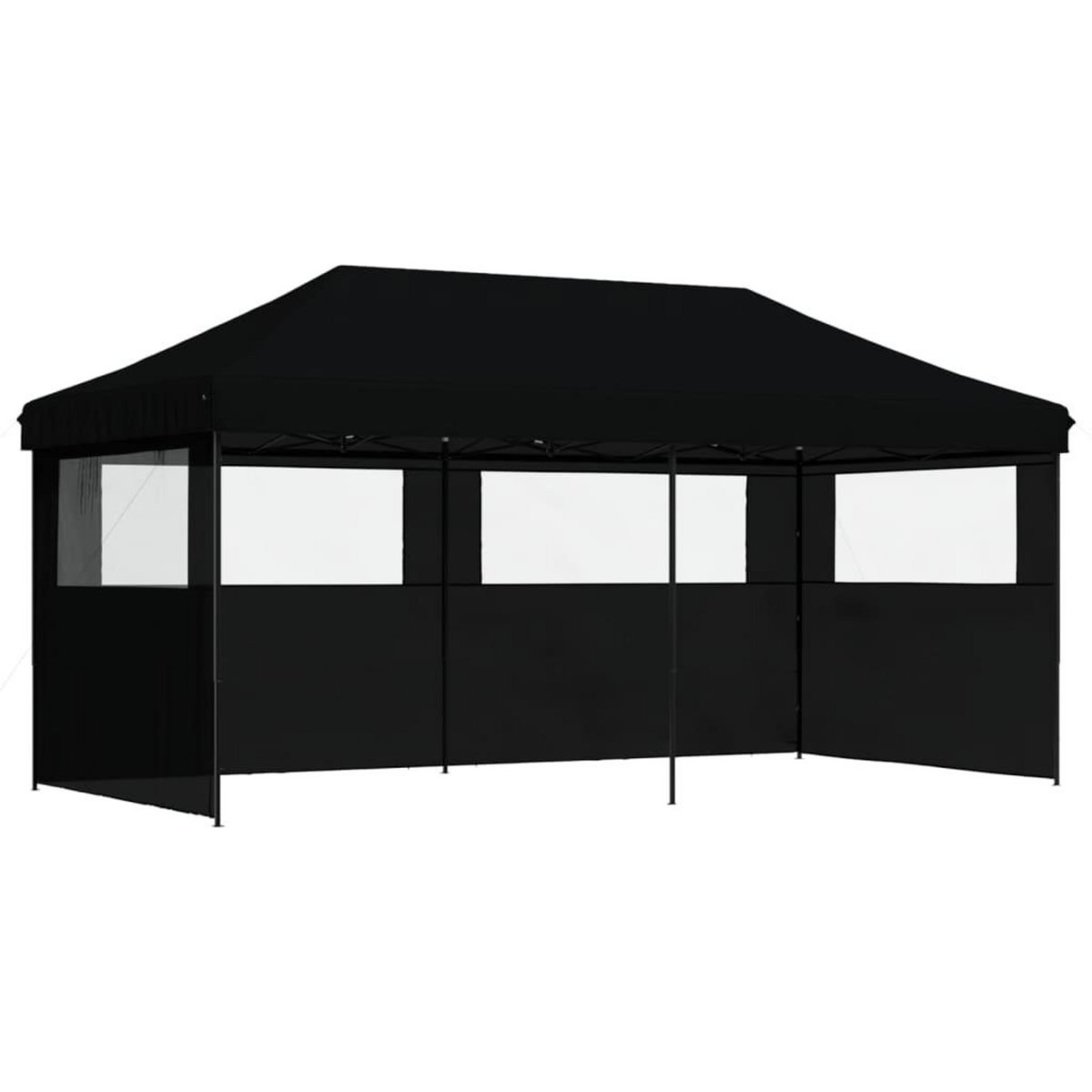 VIDAXL Tente de reception pliable escamotable 3 parois laterales noir