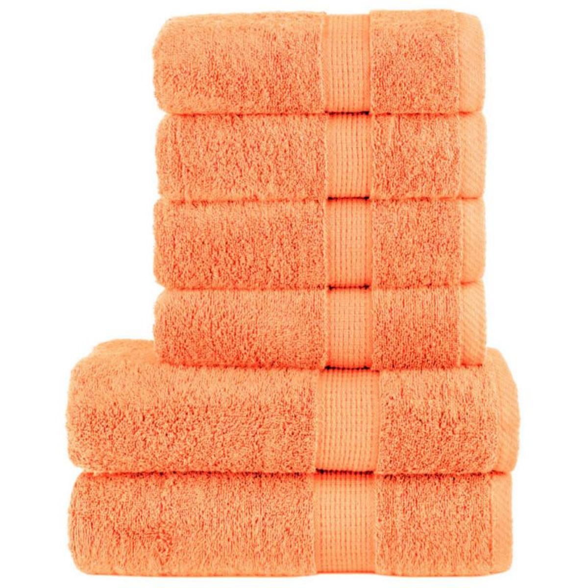 VIDAXL Ensemble de serviettes de qualité supérieure SOLUND 6pcs orange