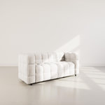 BEST MOBILIER Augustin - canapé droit 3 places en velours texturé. Coloris disponibles : Beige