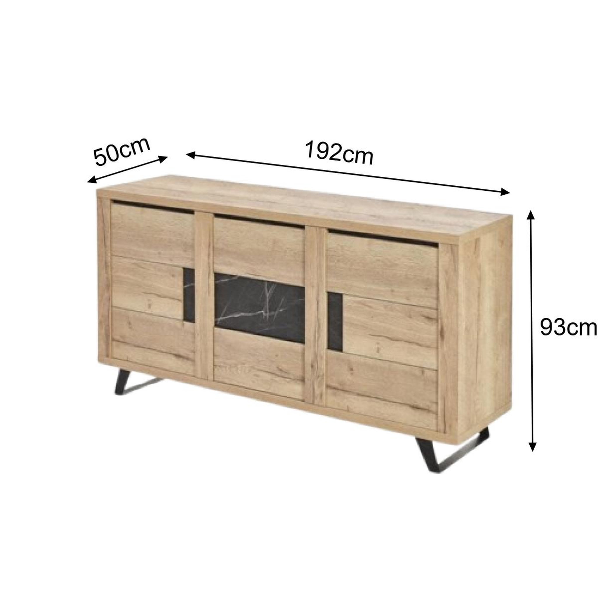 Voir la diapositive 4 : JLC KREATION Buffet contemporain effet bois et céramique 190cm HORACE