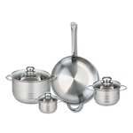 ELO Ensemble de 1 Poêle de cuisson 32 cm et 3 faitouts 12, 16 et 24 cm Elo Profi Brillant