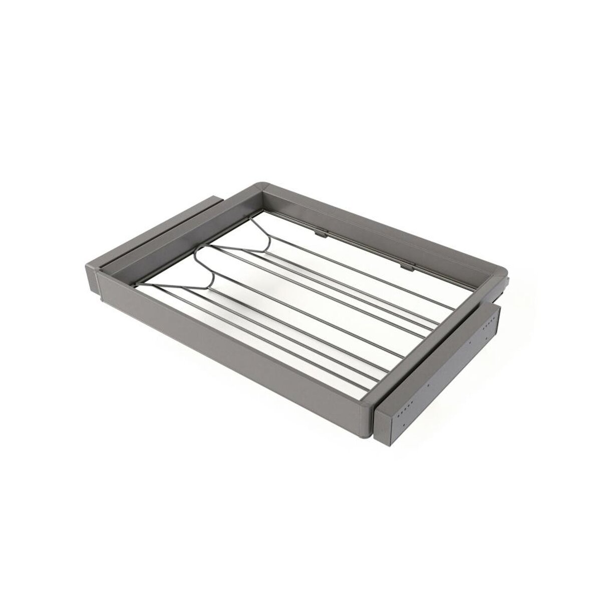 EMUCA SRL Kit tiroir à chaussures et rack ajustable Quartz pour armoires -  glissières extension totale et à fermeture douce -  Module 70cm -  Finition Titane