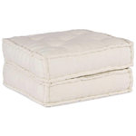 VIDAXL Pouf modulaire creme 70x70x36 tissu