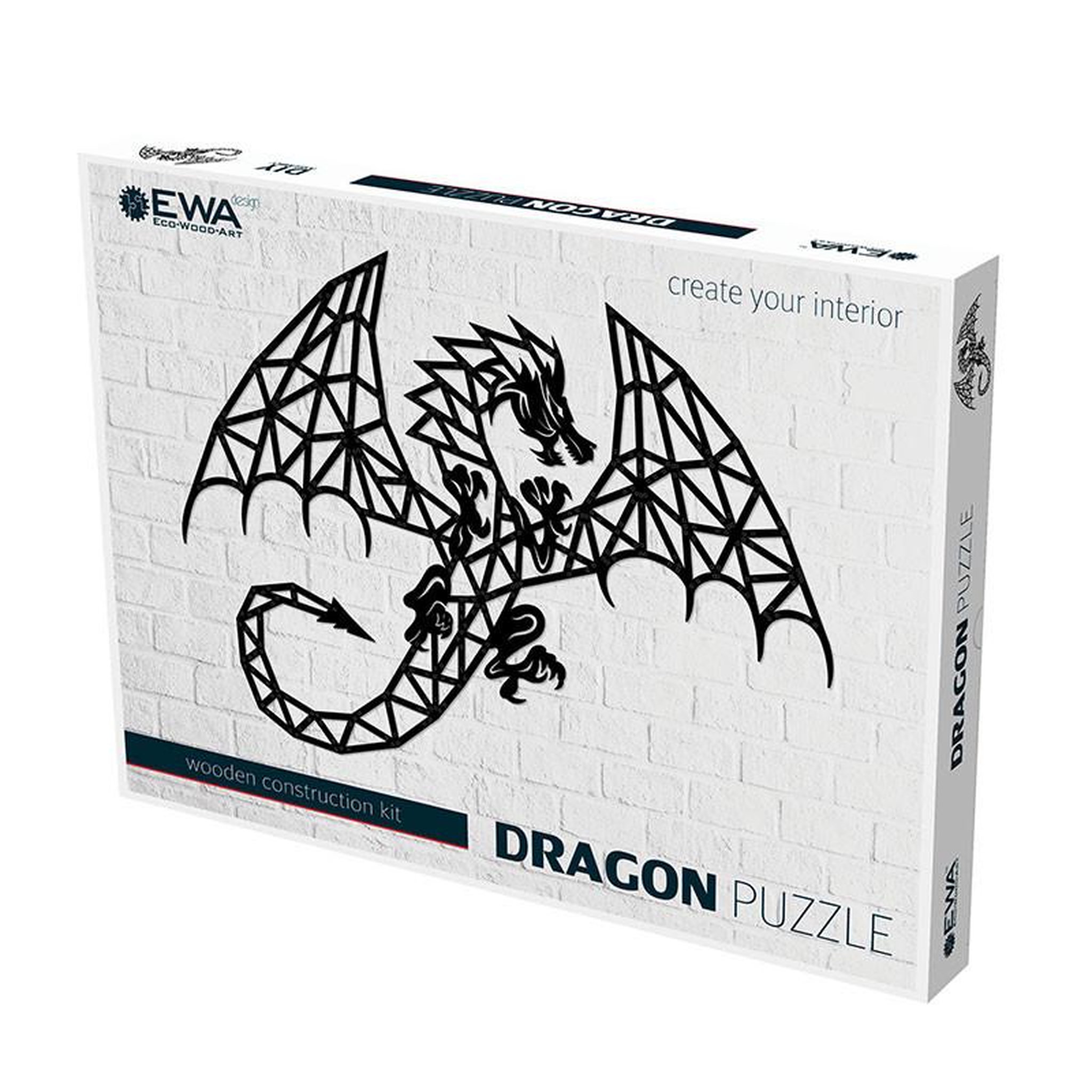 Voir la diapositive 1 : ECO WOOD ART Puzzle mural en bois - dragon 94,8 cm