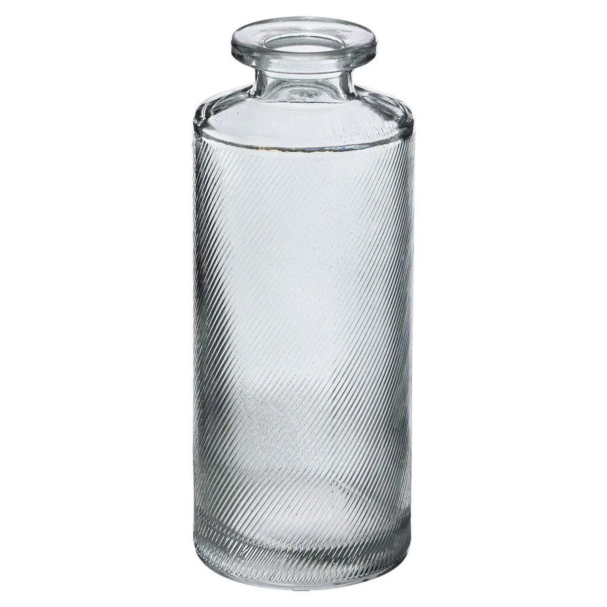 Voir la diapositive 3 : ATMOSPHERA Lot de 3 soliflores design  verre strié  13cm vert