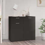 VIDAXL Buffet noir 80x36x75 cm bois d'ingenierie