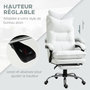Voir la diapositive 6 : VINSETTO Fauteuil de bureau direction hauteur réglable dossier inclinable repose-pied intégré revêtement synthétique blanc