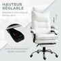 Voir la diapositive 6 : VINSETTO Fauteuil de bureau direction hauteur réglable dossier inclinable repose-pied intégré revêtement synthétique blanc