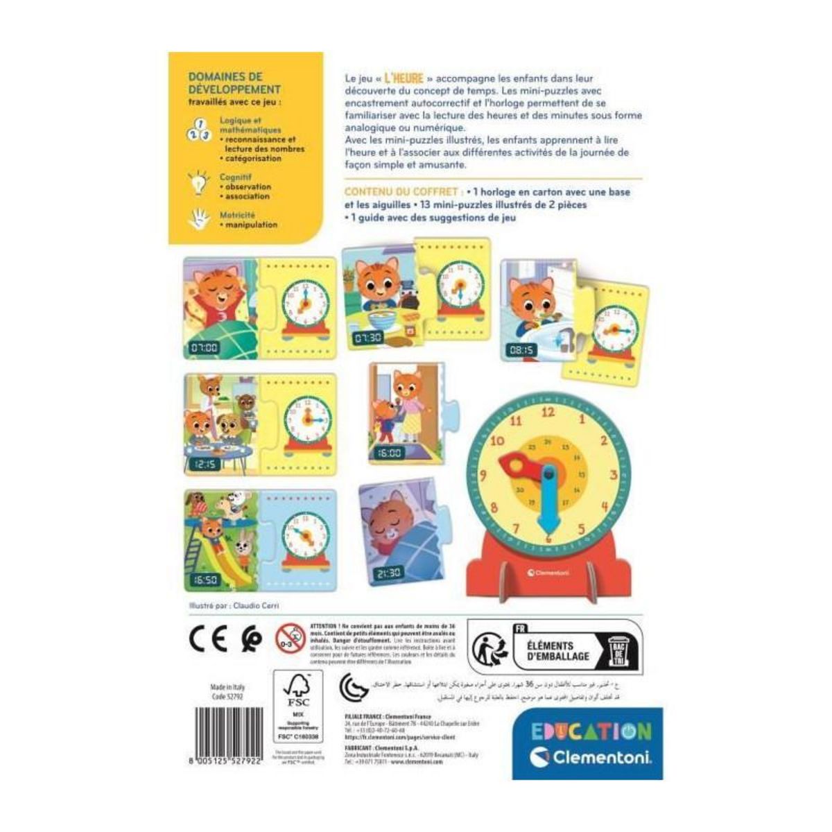 CLEMENTONI Horloge éducative Clementoni multicolore