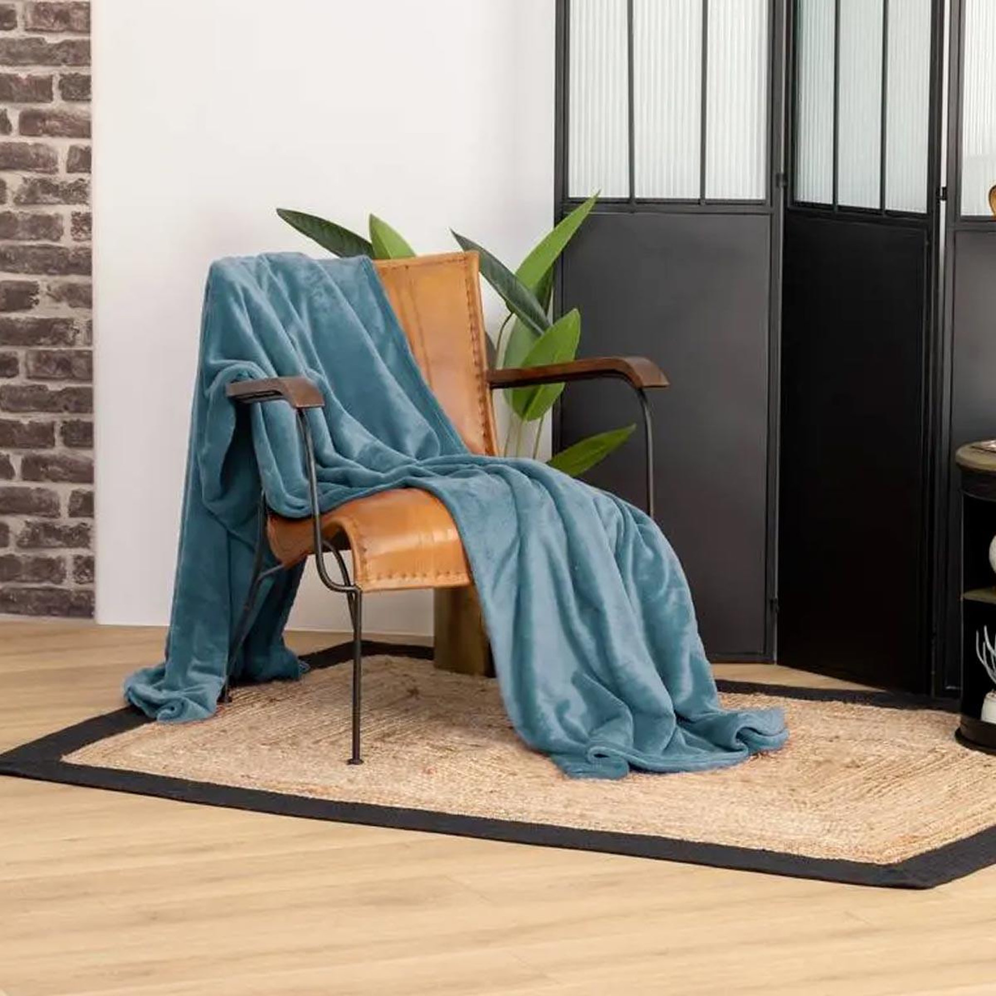 Voir la diapositive 4 : ATMOSPHERA Plaid en Microfibre uni