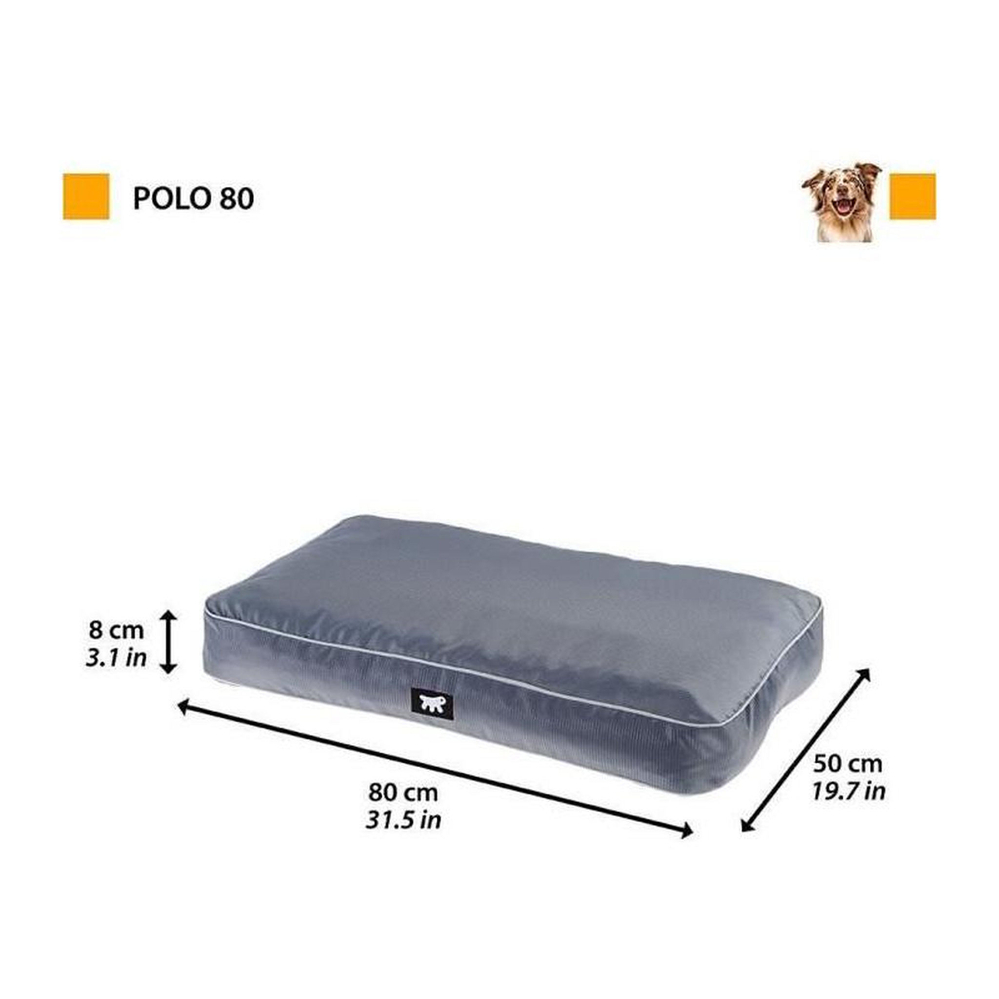 Voir la diapositive 2 : Ferplast Coussin - FERPLAST - POLO - 80 x 50 x 8 cm - Gris