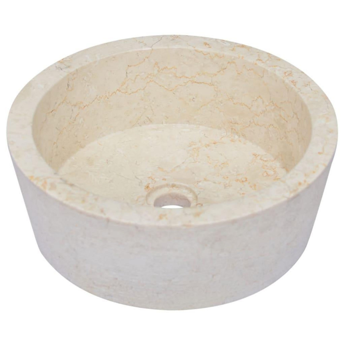 VIDAXL Lavabo Creme Ø40x15 cm Marbre