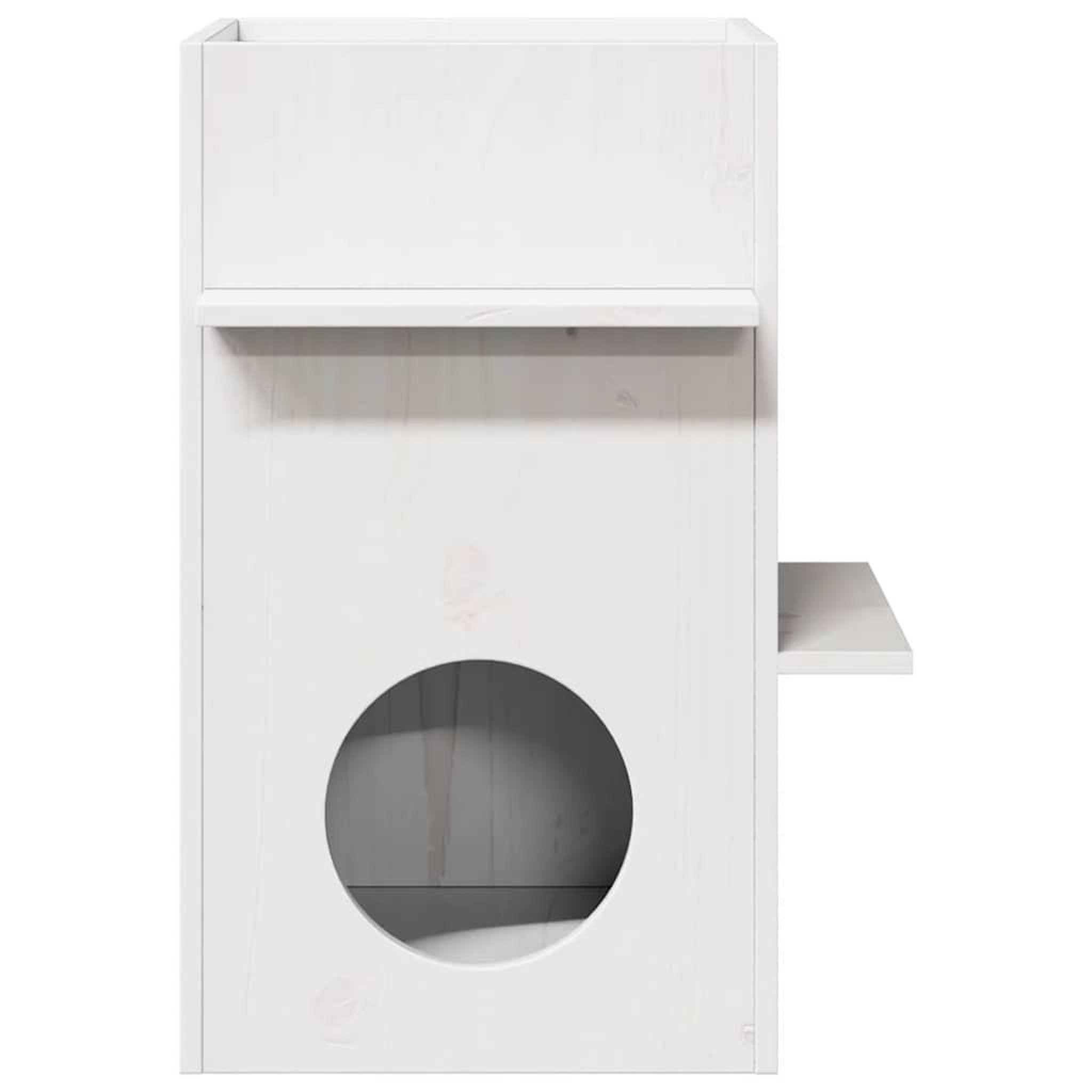 Voir la diapositive 4 : VIDAXL Maison pour chat blanc 43x43x60 cm bois de pin massif