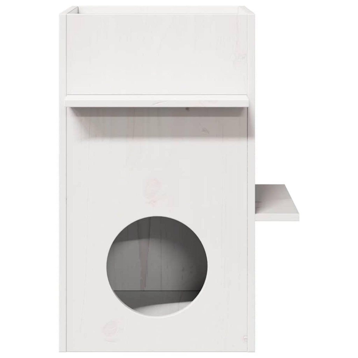 VIDAXL Maison pour chat blanc 43x43x60 cm bois de pin massif