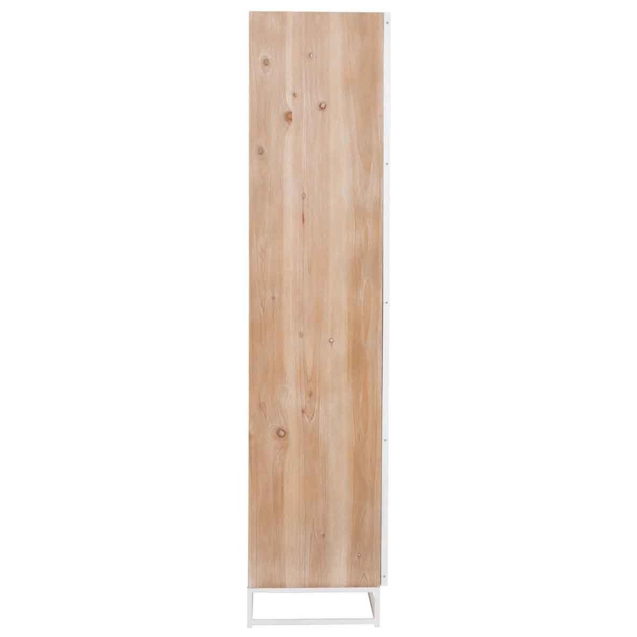 Voir la diapositive 3 : J-LINE Armoire 2 portes  miraza  185cm naturel & blanc