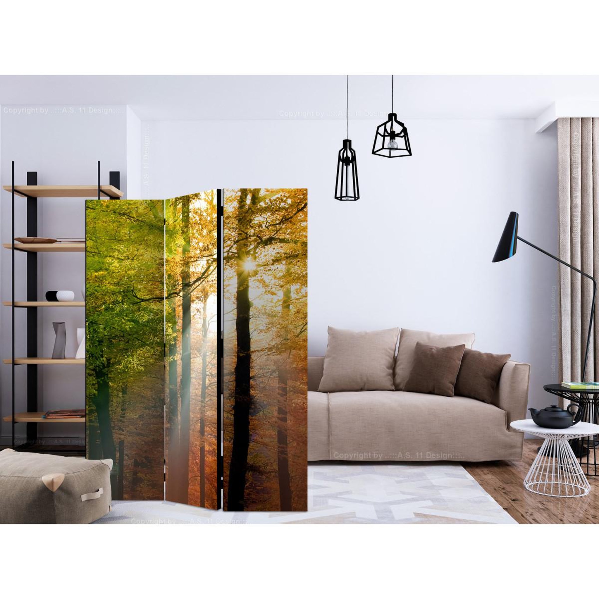 Voir la diapositive 2 : Paris Prix Paravent 3 volets  forest colours  135x172cm