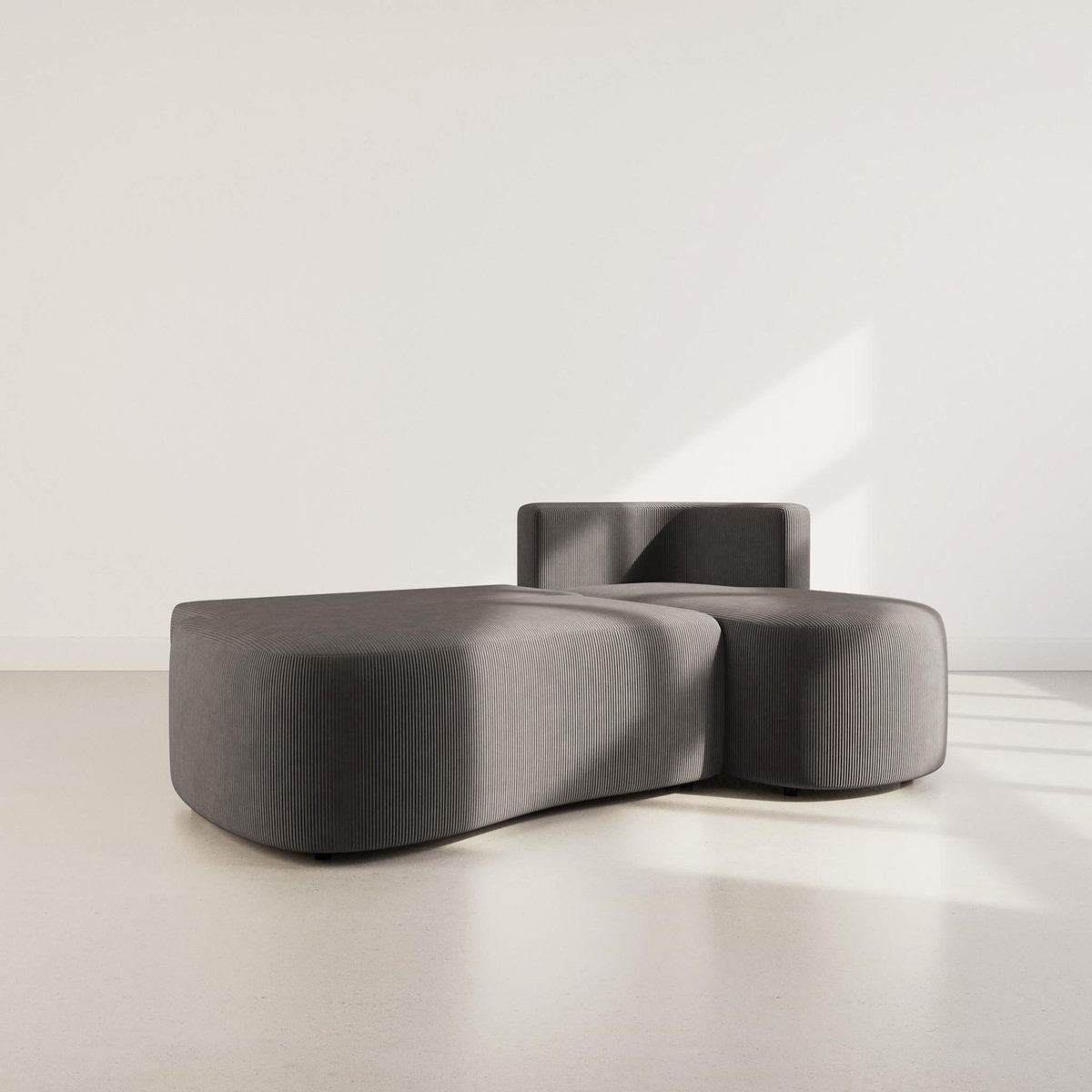 LISA DESIGN Mahina - canapé d'angle droit 4 places convertible avec coffre en velours côtelé