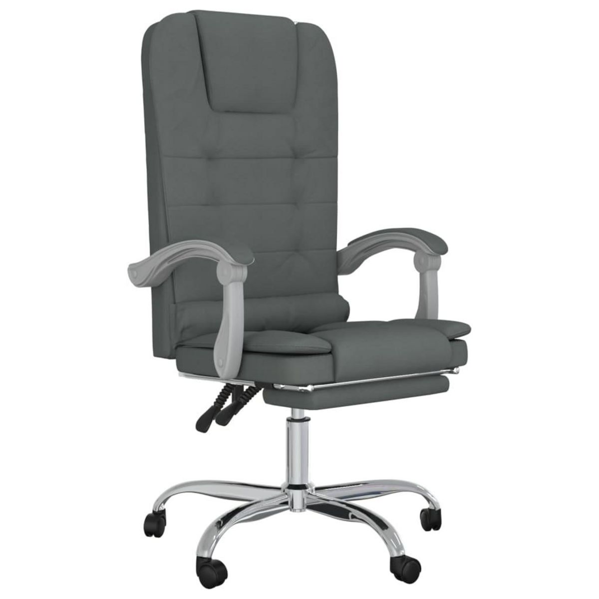 VIDAXL Fauteuil de massage inclinable de bureau Gris fonce Tissu