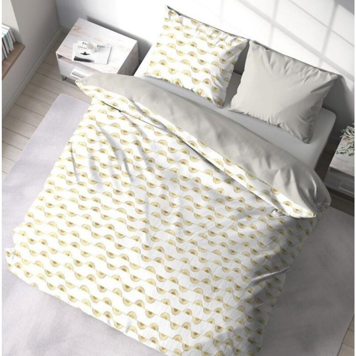 Home collection Parure de couette 3pcs 240x220cm microfibre helis