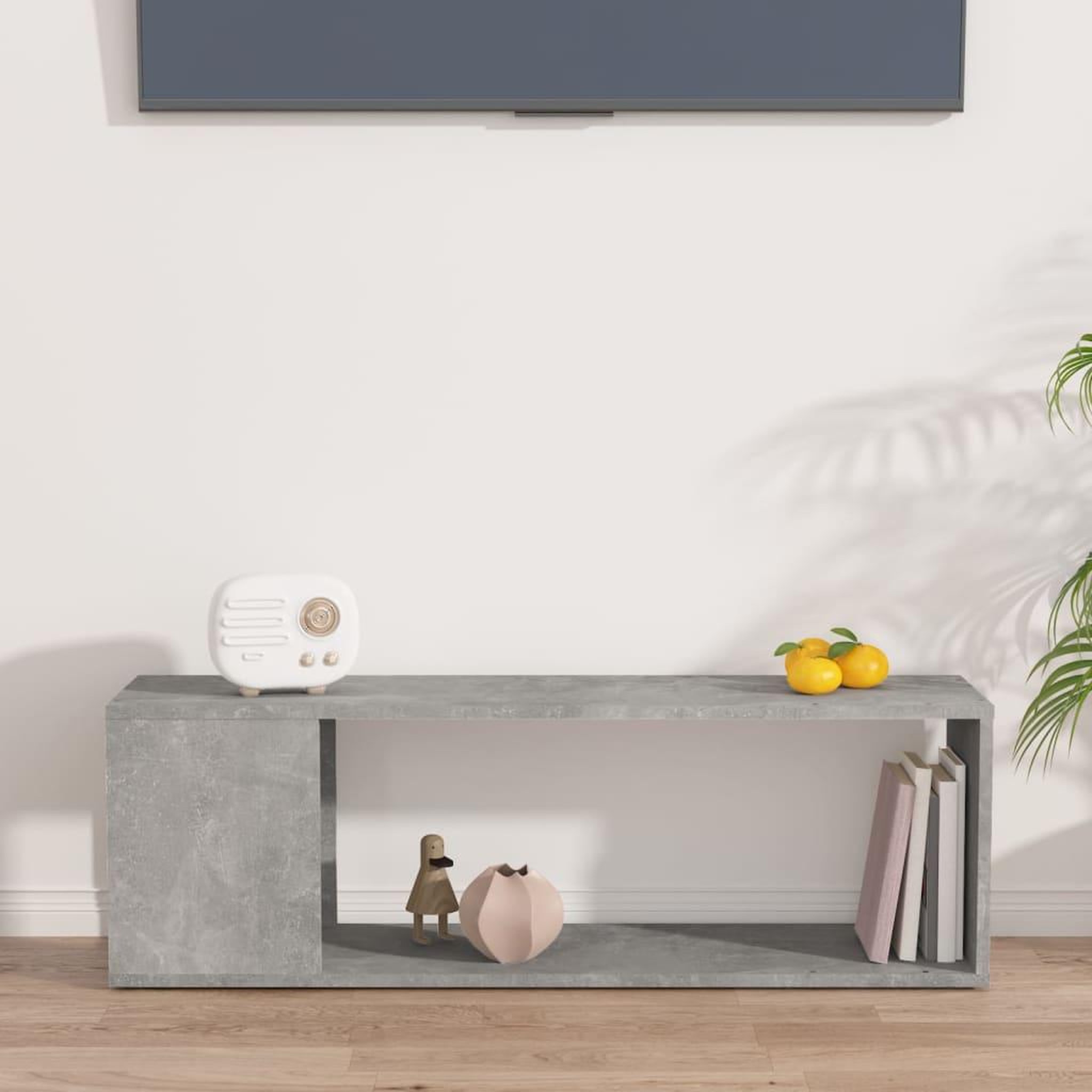 Voir la diapositive 5 : VIDAXL Meuble TV Gris beton 100x24x32 cm Bois d'ingenierie