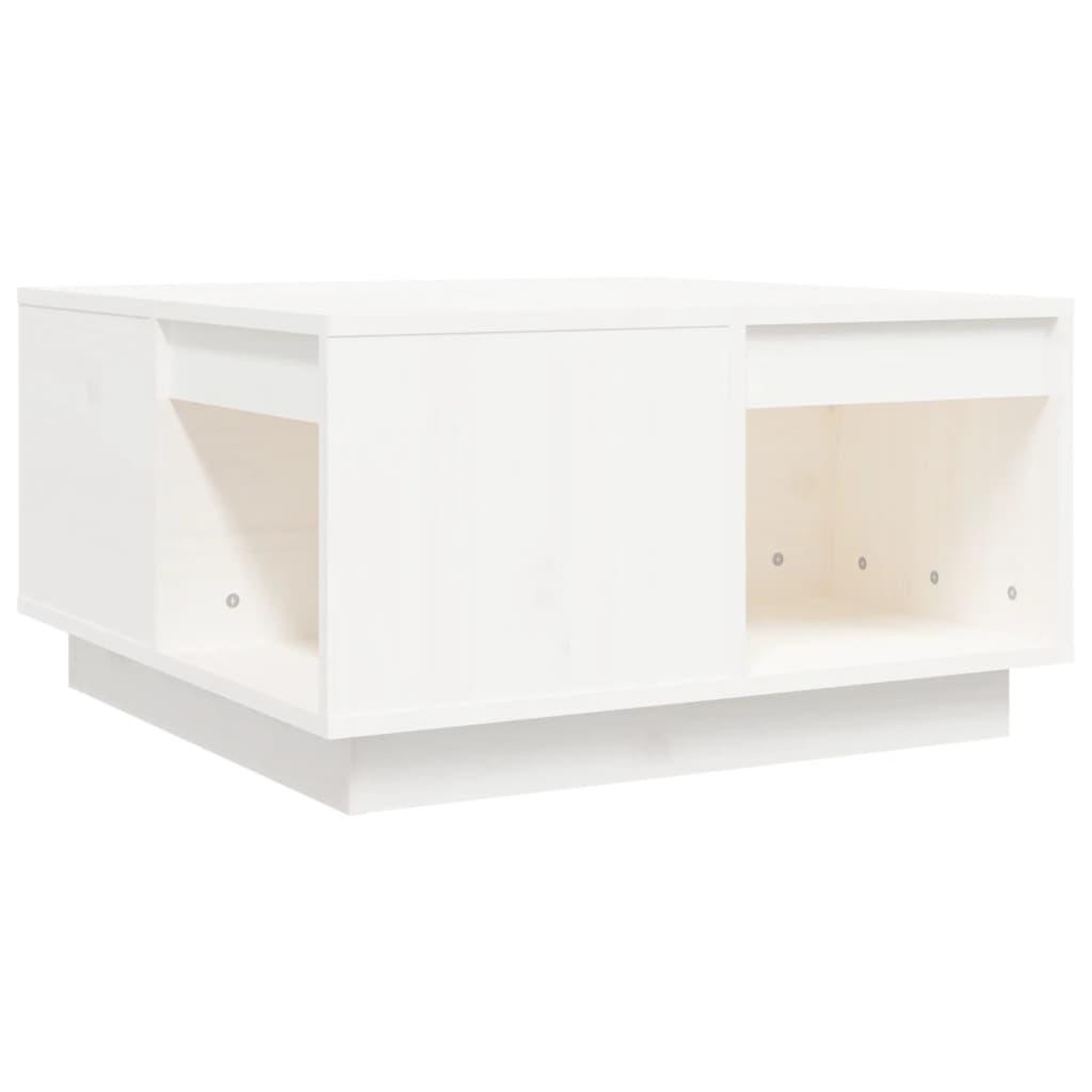 Voir la diapositive 2 : VIDAXL Table basse Blanc 60x61x32,5 cm Bois massif de pin