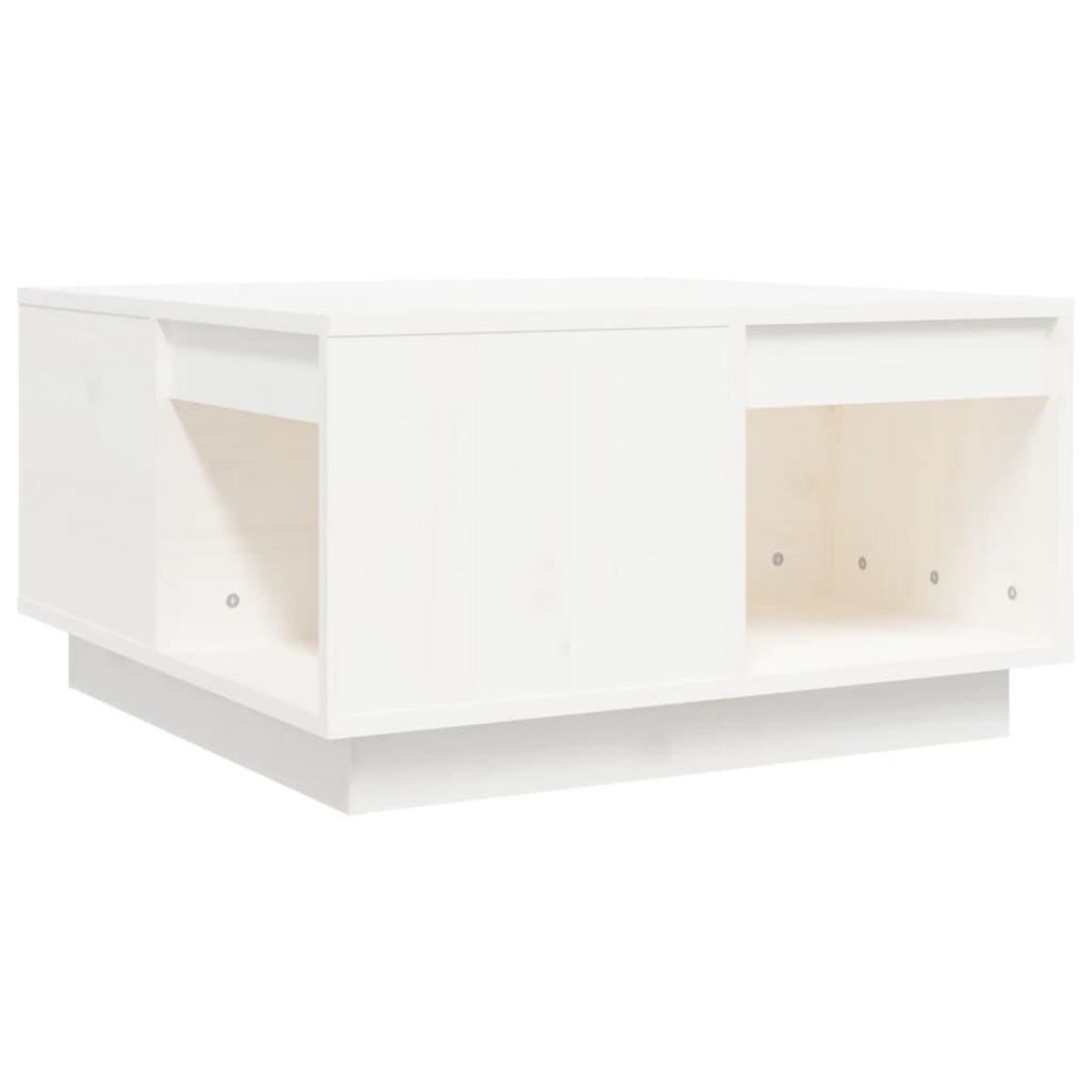 VIDAXL Table basse Blanc 60x61x32,5 cm Bois massif de pin