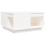 Voir la diapositive 2 : VIDAXL Table basse Blanc 60x61x32,5 cm Bois massif de pin