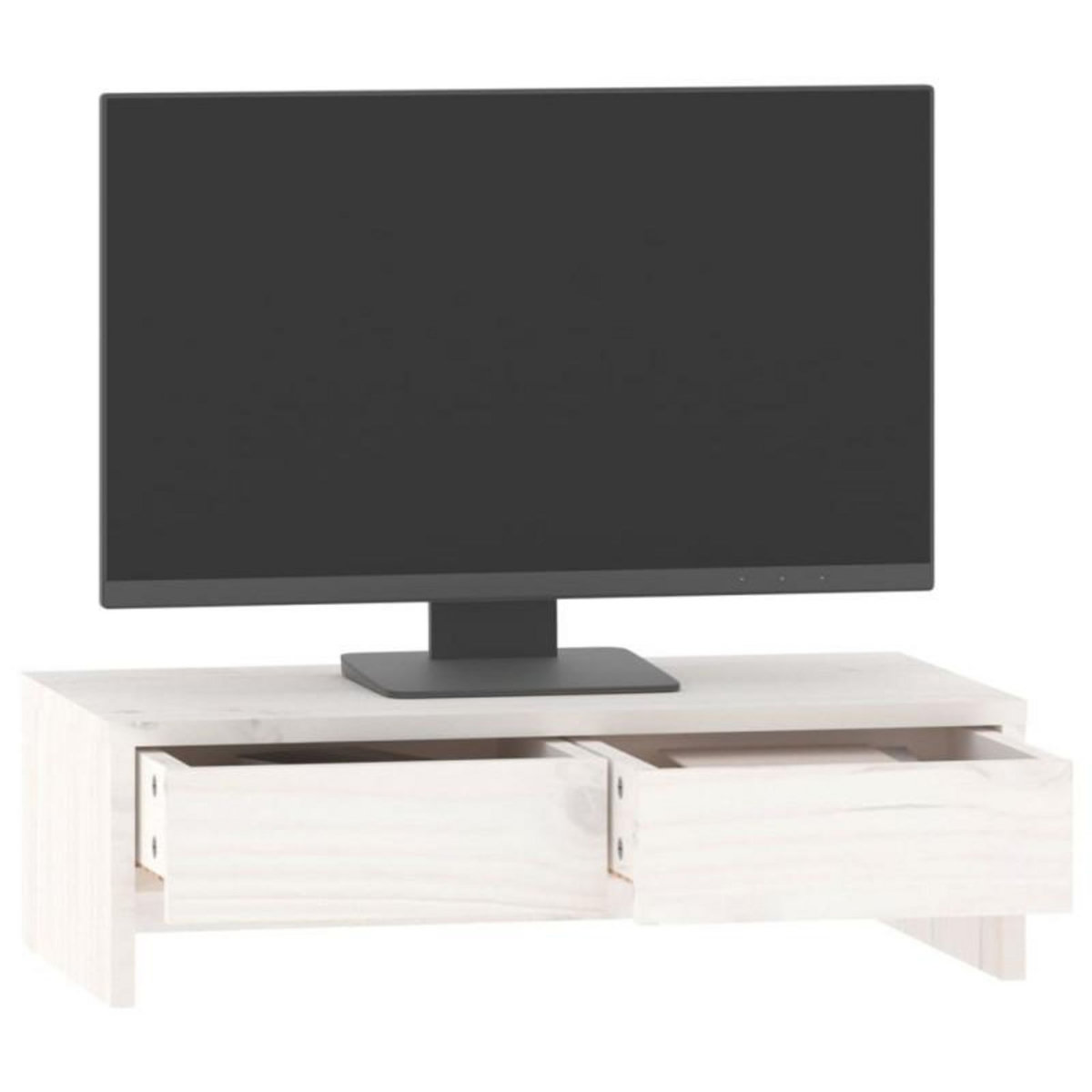 VIDAXL Support de moniteur Blanc 50x27x15 cm Bois de pin solide
