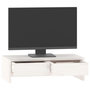 Voir la diapositive 4 : VIDAXL Support de moniteur Blanc 50x27x15 cm Bois de pin solide