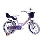 DISNEY Vélo 16  Fille Licence  Wish, Asha et la bonne étoile  pour enfant de 105/120 cm avec stabilisateurs à molettes - 2 freins - Panier avant - Porte poupée arrière