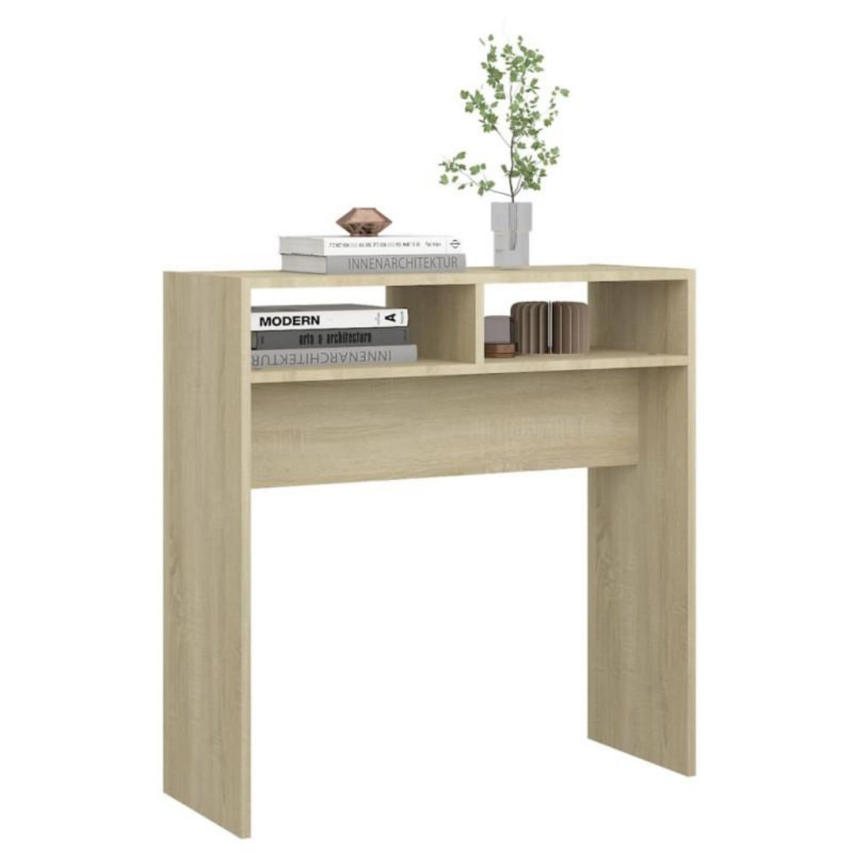 VIDAXL Table console chêne sonoma 78x30x80 cm bois d ingénierie