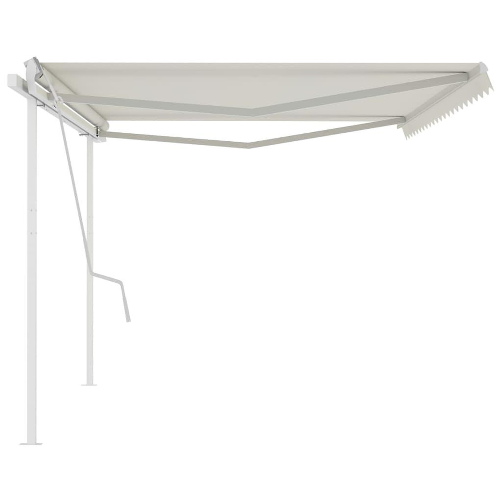Voir la diapositive 4 : VIDAXL Auvent manuel retractable avec poteaux 5x3,5 m Creme