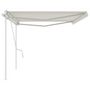 Voir la diapositive 4 : VIDAXL Auvent manuel retractable avec poteaux 5x3,5 m Creme